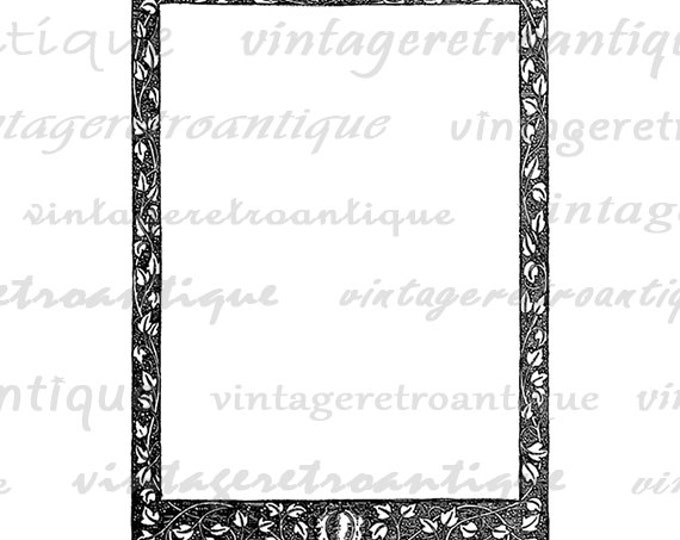 Digital Printable Leaves Frame Download Leaf Border Graphic Image Vintage Clip Art Jpg Png Eps HQ 300dpi No.2568