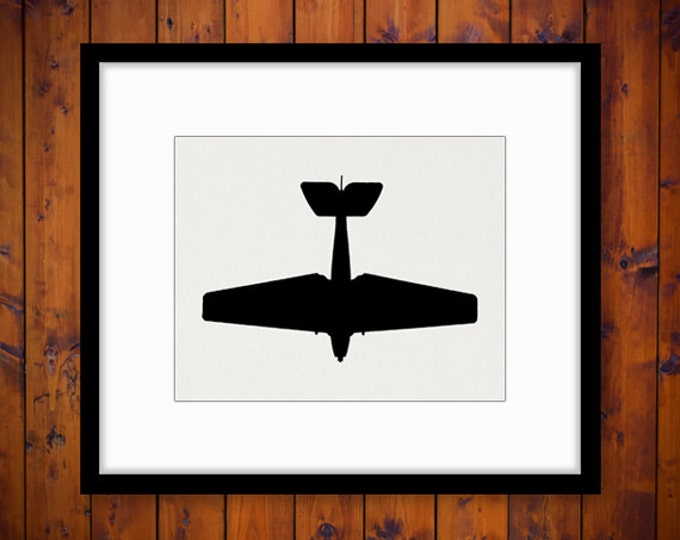 Printable Digital Airplane Silhouette Download Plane Clip Art Antique Airplane Image Graphic for Transfers Tea Towels etc HQ 300dpi No.4650