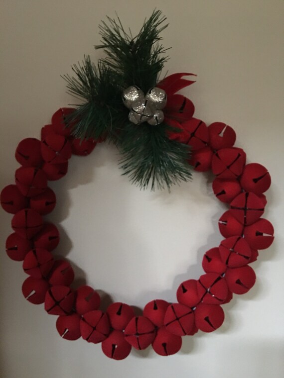 Christmas bell wreath red velvety bells
