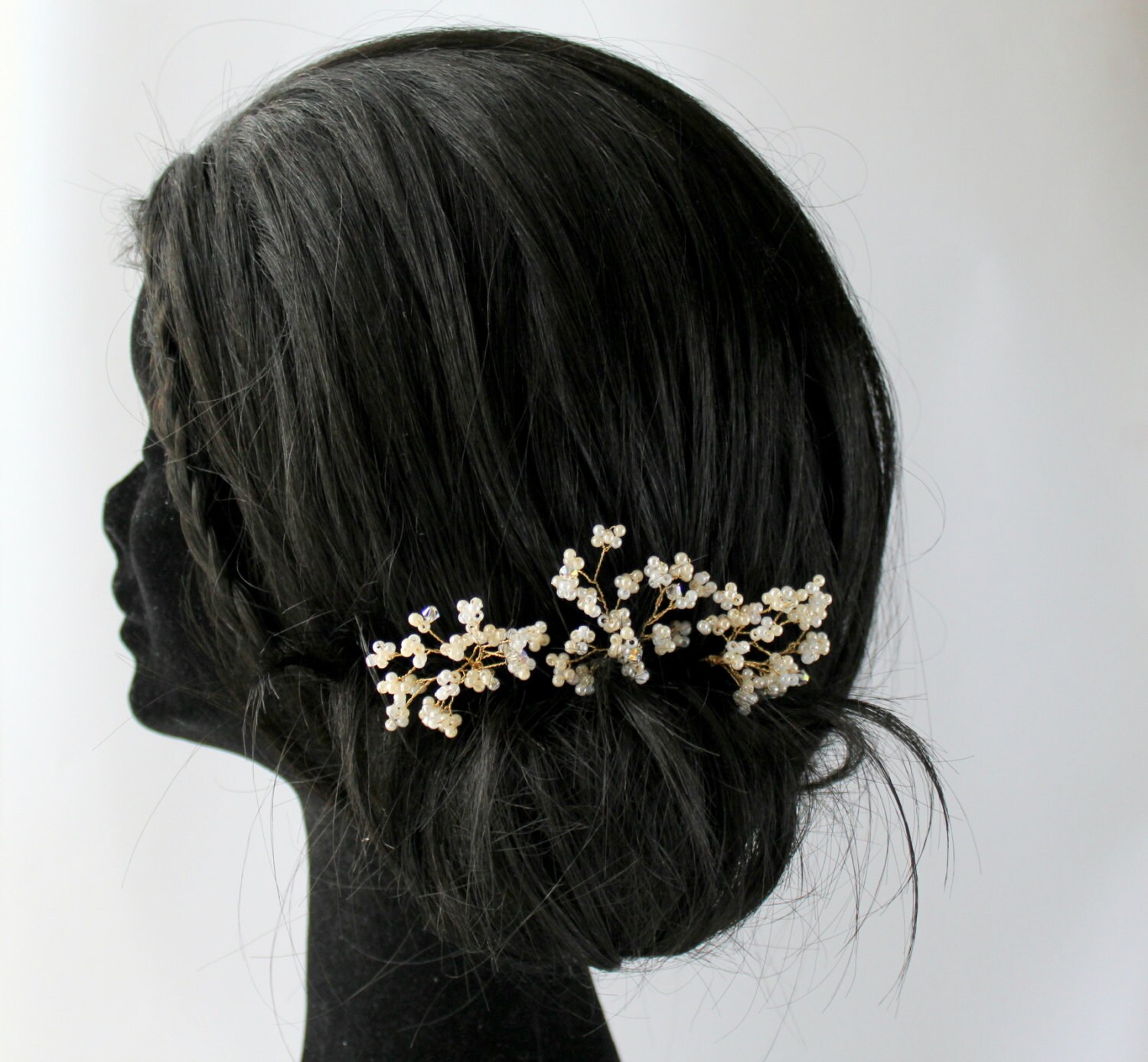 Babys Breath Wedding Hair Pins Bridal Hair Pins Hair Pin