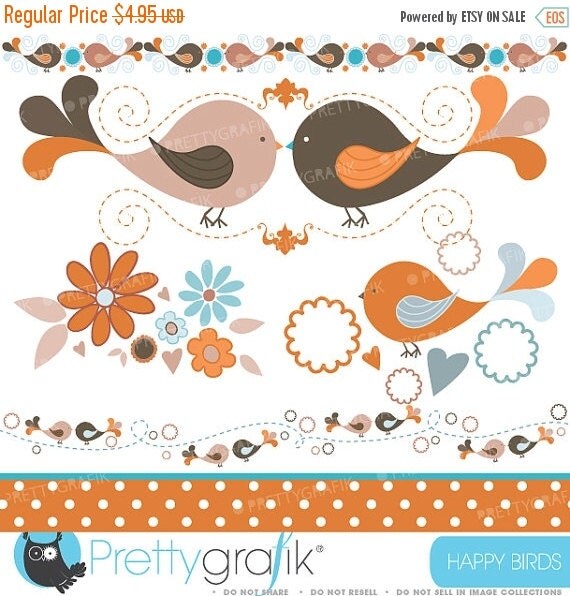 80% OFF SALE bird tweets clipart commercial use, vector graphics, digital clip art, digital images - CL428 Il_570xn