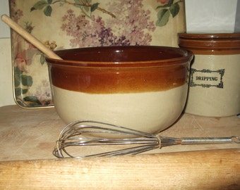 Vintage Stoneware Mixing Bowl , Pearesons of Chesterfield Mixing Bowl , Stoneware Fruit Bowl , Large Stoneware Bowl