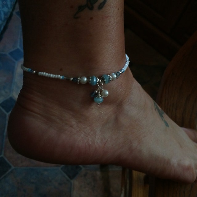 Anklet Ankle Bracelet Celtic Anklet Irish Anklet Green
