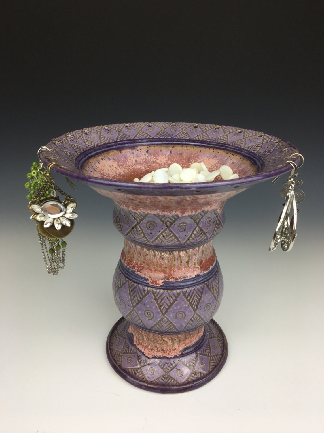 Ceramic jewelry pedestal Ceramic jewelry bowl ceramic ring