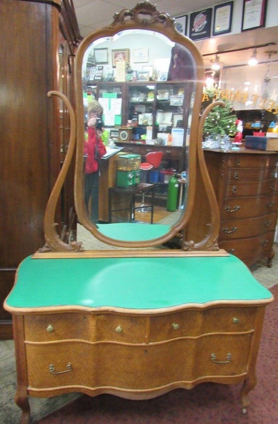 Birdseye Maple Dresser and Mirror