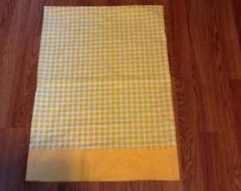 Yellow and white standard size pillowcase