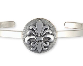Fleur De Lis Bracelet Jewelry Silver Handmade Flower Bracelet FD20-CB