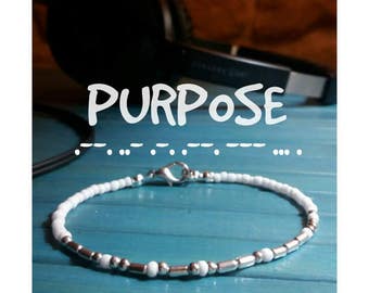Morse code bracelet, "Purpose", Purpose tour, Justin Bieber, Belieber, Justin Bieber fan, purpose, morse code, morse code bracelet,