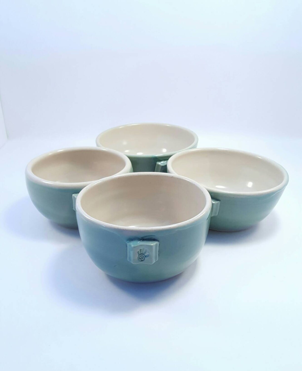 Handmade pottery Ceramic Ice Cream Bowls set of 2 bowls