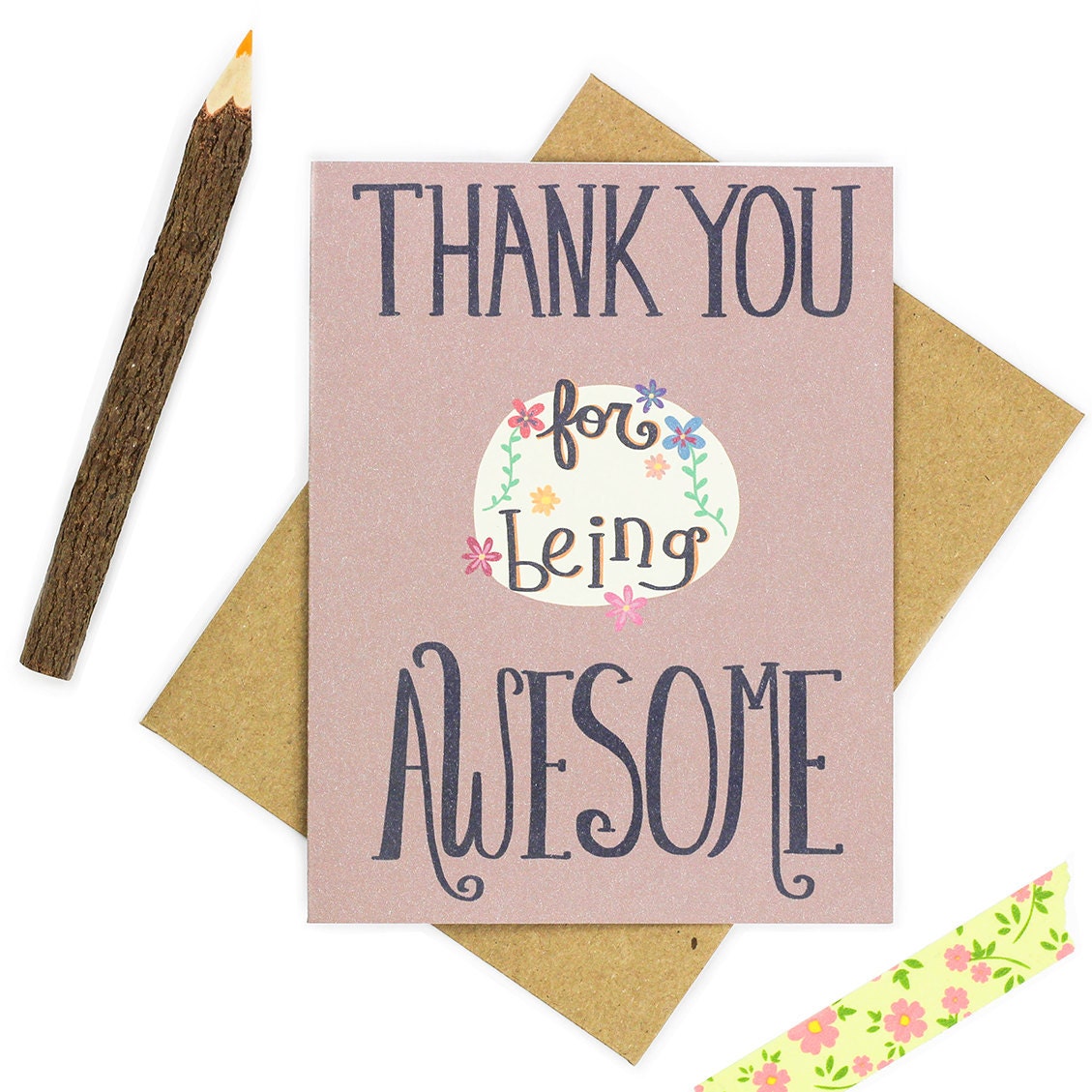 Funny Thank You Card Thank You For Being Awesome Thanks