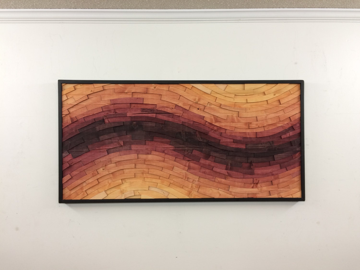 wood wall art SUNSET STREAK wall art wood
