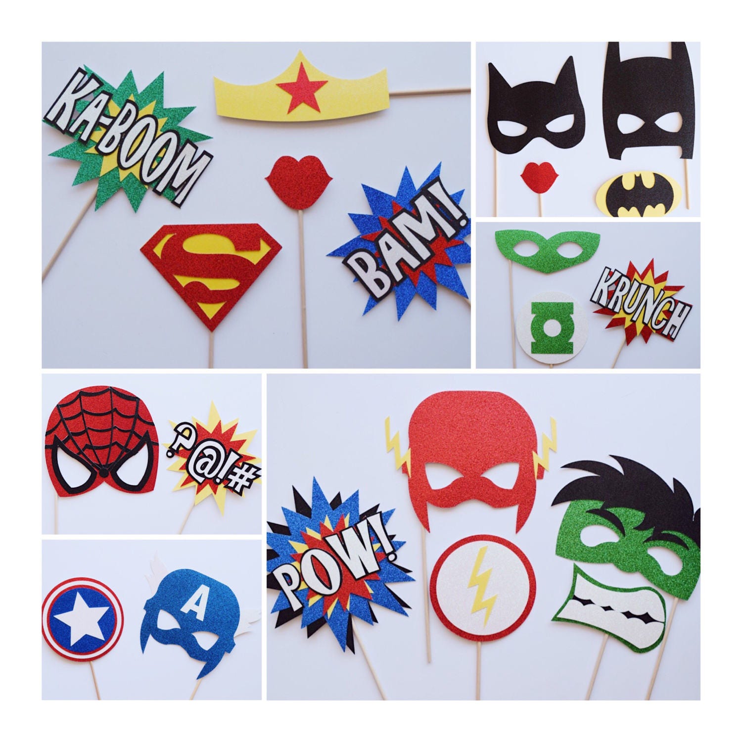 Super Hero Photo Booth Props SuperHero Photo Booth Props