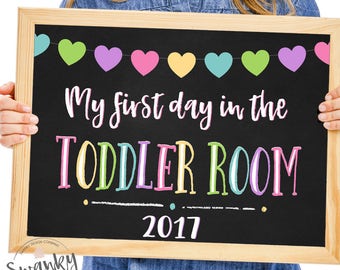 My First Day in the Toddler Room, Printable First Day Sign, Toddler Room Printable, First Day of Mothers Day Out, Chalkboard Sign Print