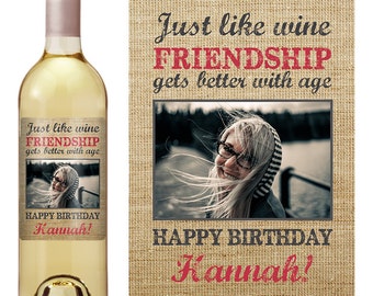 Birthday Gift - Birthday Wine Label - Personalized Wine Label - Custom Wine Label - Personalized Wine Label - Photo Wine Label