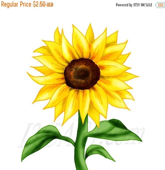 Clip Art Sunflower Clip Art sunflower clip art etsy 50 off sale beautiful clipart flower scrapbooking embellishments party invitations illustration