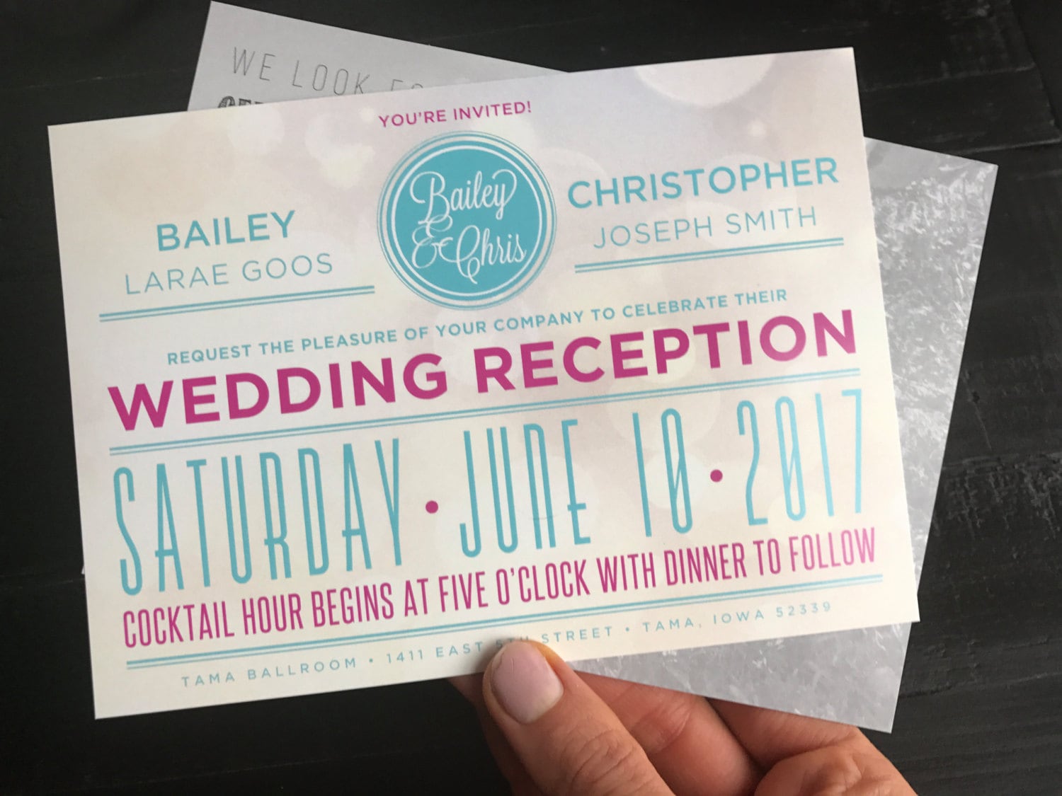 Reception Invitation Postcard Custom Wedding by TheDesignBrewery