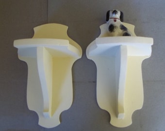 Vintage Handmade Wood Sconces - Pair of Wood Sconces - Wood Wall Shelves - Handcrafted Open Shelves - Open Shelving