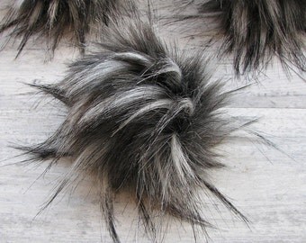 Faux Fur Pom pom bobble Handmade Pompom for Hat Raccoon Fox Made in Poland