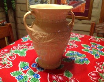 Vintage Abingdon peach colored urn or vase