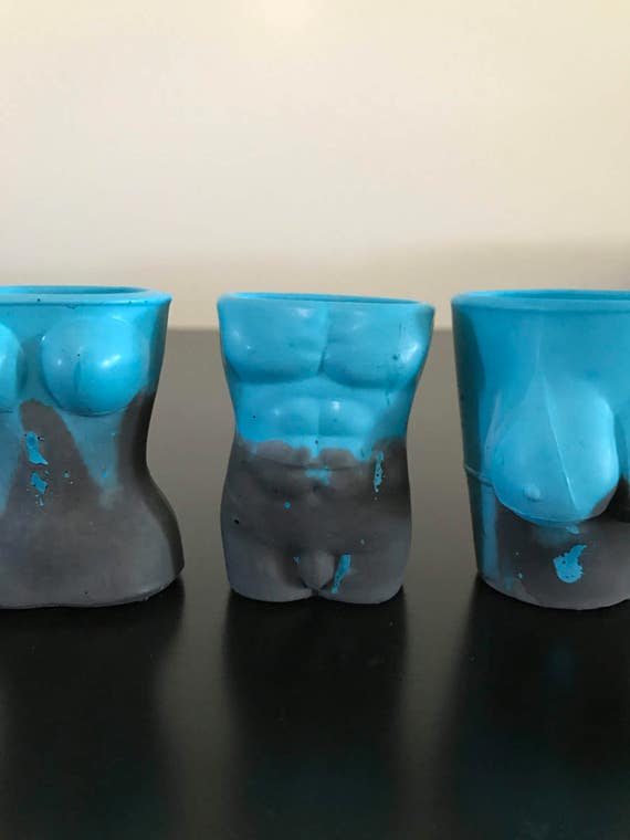 PeaboShot Vegas Turqoise planter - Cement