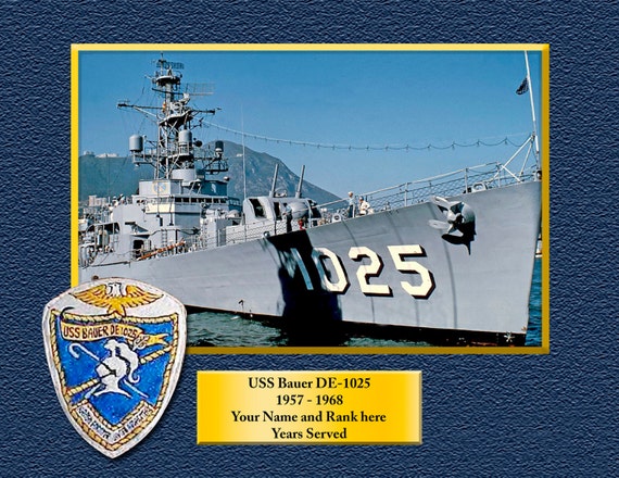 Navy USS Bauer DE 1025 8.5 X 11 Full color personalized print