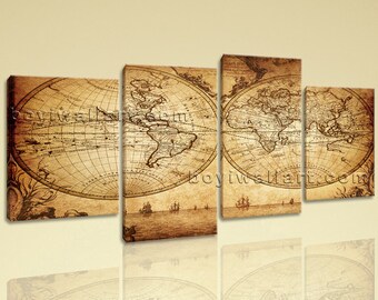 Large vintage map | Etsy