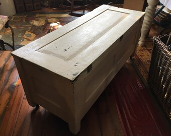Primative Wooden Chest/Trunk Approx 1900, Approx 39" long x 15" deep x 17" tall, see shipping details