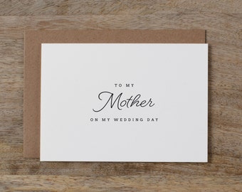 Wedding Card To My Mother, To My Parents on My Wedding Day, To My Mom Card, Thank You Wedding Card, To My Mother On My Wedding Day Card, K1