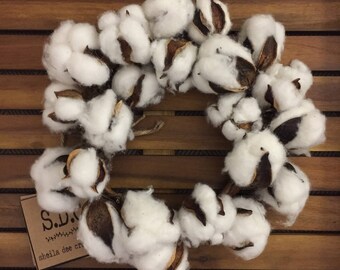 Farmhouse Mini Cotton Wreath | Fixer Upper Style| Rustic Cotton Decor