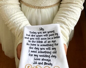 Personalized Flower Girl Handkerchief