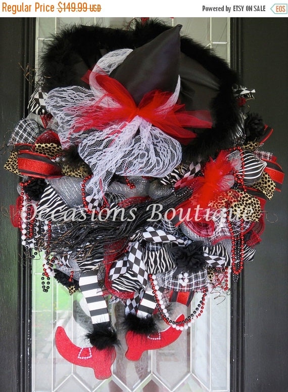On Sale Halloween Wreath Halloween Decoration by OccasionsBoutique