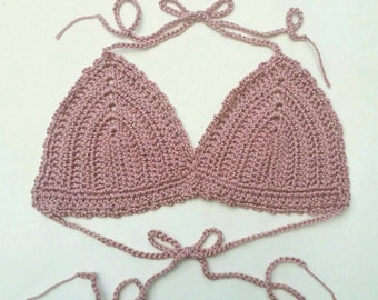 Saccharine / Sweet & Simple /Crochet Bikini Top / Halter /Bralette