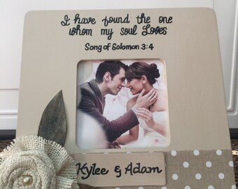 Personalized wedding frame Gift to Bride and groom Wedding frame Wedding gifts Christian frames Bridal shower gift Engagement frame Neutral