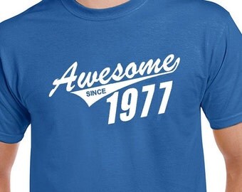 T Shirt 40th Birthday Gift for Man Funny 40th Birthday Present Awesome Since 1977 T-Shirt Age 40 Years old Bday Father Husband 40th Tshirt