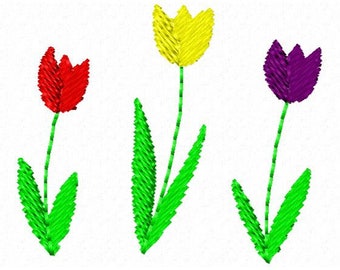Machine Embroidery Tulip Border Small
