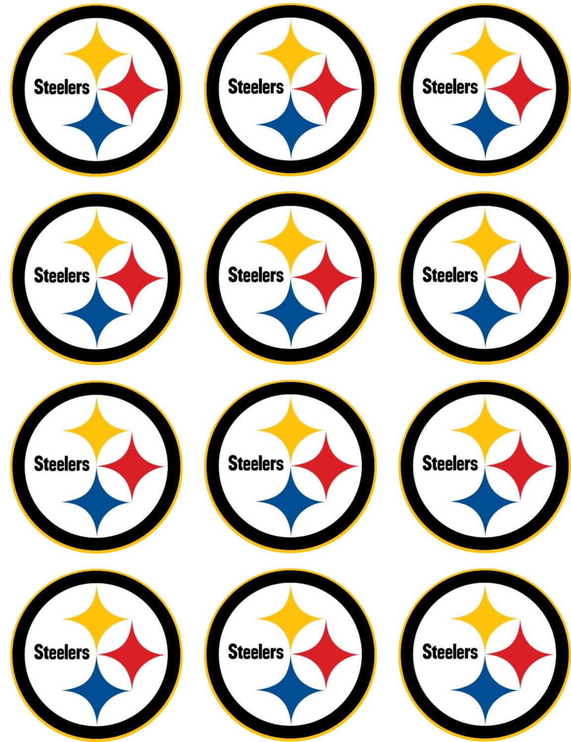 Pittsburgh Steelers Edible Image Cupcake Toppers