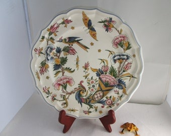 Vintage Gien China Corne D'Abondance Dinner plate French china plate Gien China plate bird plate butterfly plate Horn of Plenty plate