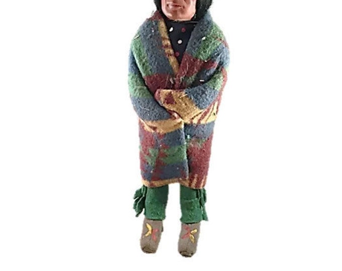 Bully Good Skookum Indian Chief Doll - Native American Doll - Folk Art Doll - Vintage Home Decor,