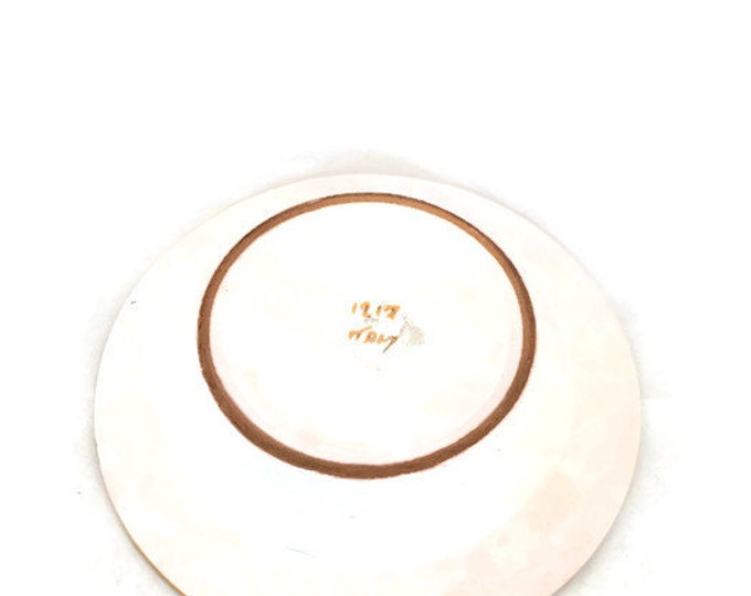 Vintage Porcelain Ashtray | Gold and White with Butterfly | Made in Italy 1960's Mad Men Barware