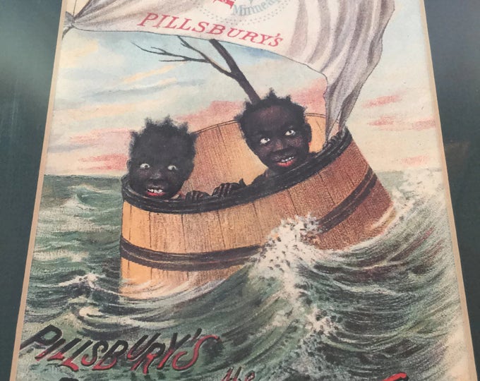 Antique Pillsbury Advertising Framed - Pillsbury's Best 1879 Black Americana - Best is the Best - Vintage Home Decor,