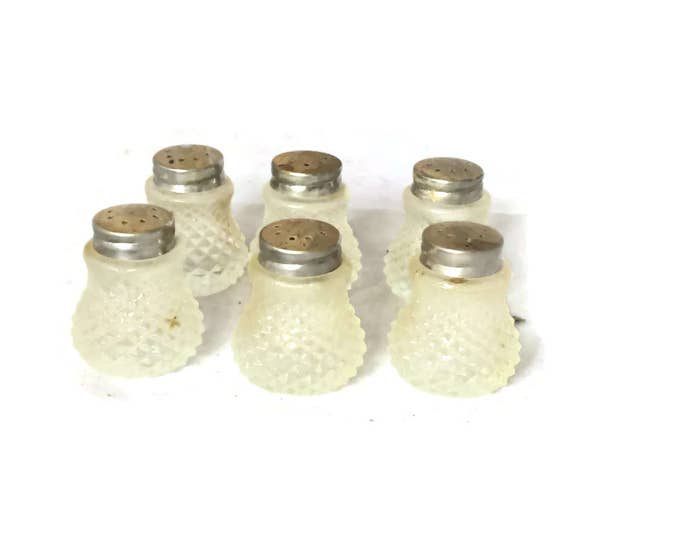 Salt and Pepper Shakers (Set of 2) | Glass Mini Diamond | By CHG Vintage 1950's Teen