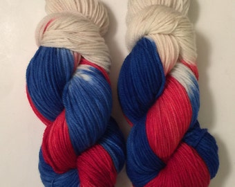 Hand Dyed Yarn worsted weight 100% superwash merino wool | 100 gr | Born in the USA | Free shipping in US