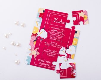 Will you be my Flower Girl Puzzle, Flower Girl Proposal, Ask Flower Girl, Flower Girl Invitation, Puzzle Invitation, Jigsaw Puzzle