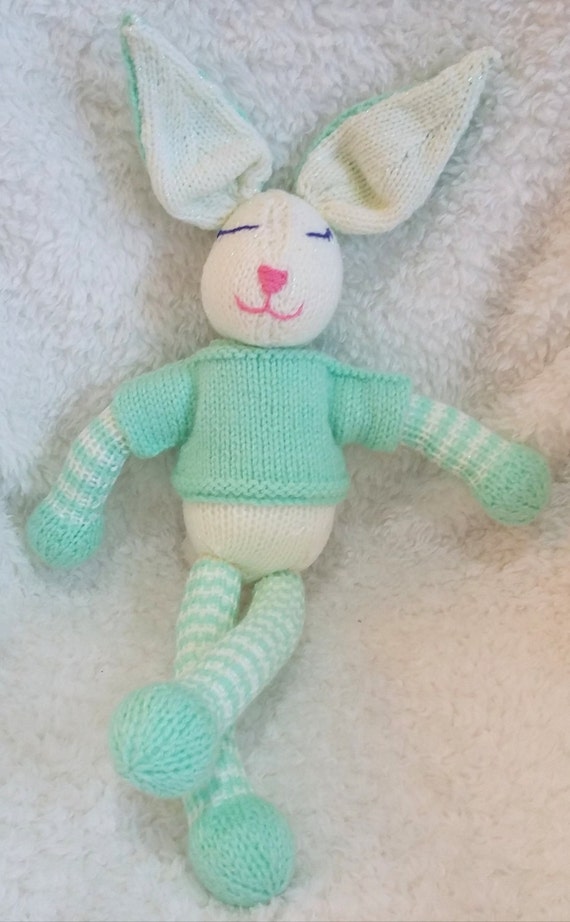 green stuffed bunny rabbit