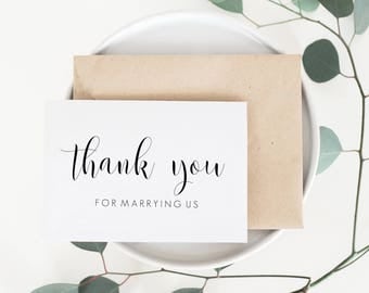 Thank You For Marrying Us Card. Officiant Card. Pastor Wedding Card. Wedding Card For Minister. Wedding Thank You Card. Wedding Cards.