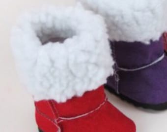 SALE-RED Suede Boots for Doll, 18 inch doll Accessories