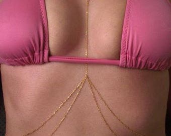 ONE WEEK SHIPPING Body Chain / Body Jewelry / Gold Body Wrap