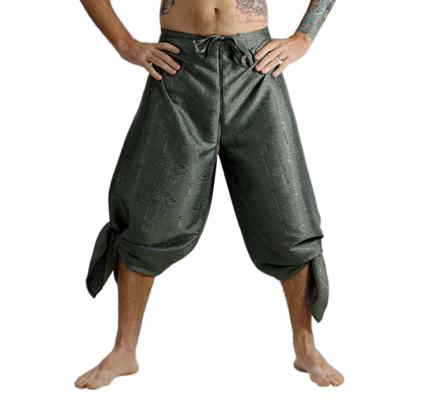 Silk Wrap Pants Dark Green Pirate Pants Buccaneer Gypsy