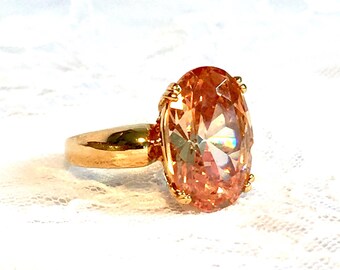 Orange sapphire ring | Etsy