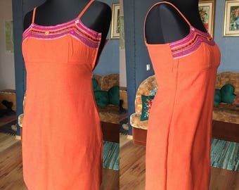 Vintage summer - holiday dress / Size M-L / 80s